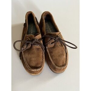 Sperry Top Sider Mens 2-Eye Tan Leather Boat Deck Shoes Loafers Sz 8